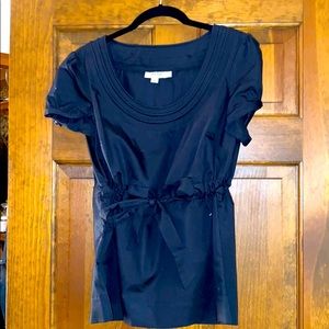 100% cotton black scoop neck blouse